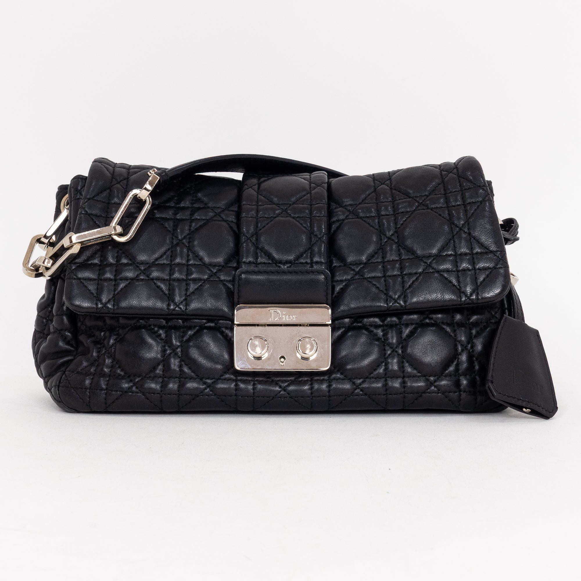 Shoulder Bag New Lock Black Cannage Leather