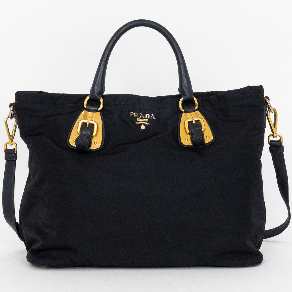 Shoulder Bag Shopping Crossbody Tote Black Nylon Canvas