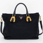Shoulder Bag Shopping Crossbody Tote Black Nylon Canvas