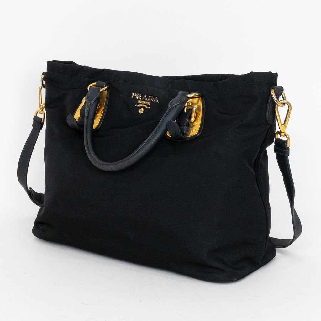 Shoulder Bag Shopping Crossbody Tote Black Nylon Canvas