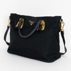 Shoulder Bag Shopping Crossbody Tote Black Nylon Canvas