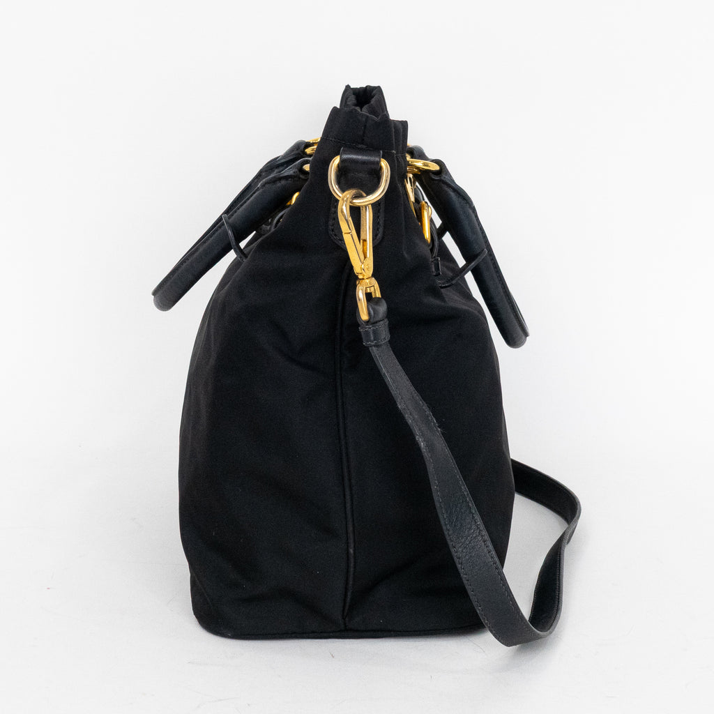 Shoulder Bag Shopping Crossbody Tote Black Nylon Canvas