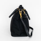 Shoulder Bag Shopping Crossbody Tote Black Nylon Canvas