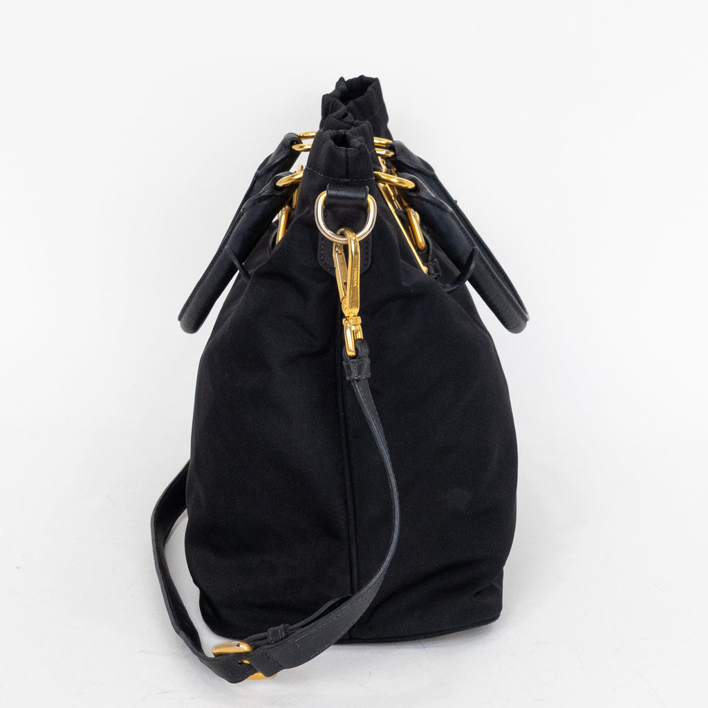 Shoulder Bag Shopping Crossbody Tote Black Nylon Canvas