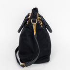 Shoulder Bag Shopping Crossbody Tote Black Nylon Canvas