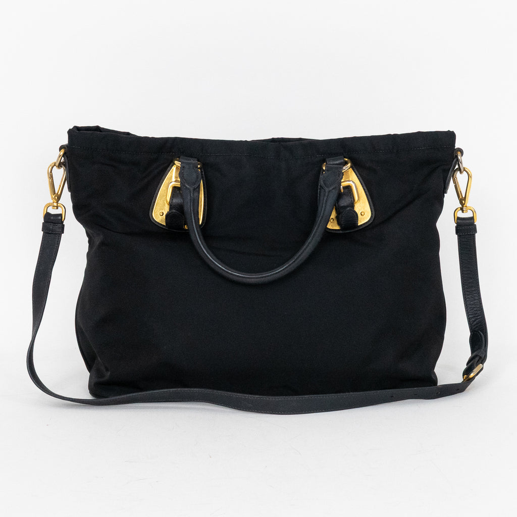 Shoulder Bag Shopping Crossbody Tote Black Nylon Canvas
