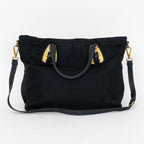 Shoulder Bag Shopping Crossbody Tote Black Nylon Canvas