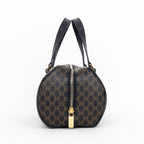 Handbag Vintage Mini Boston Brown Macadam Coated Canvas