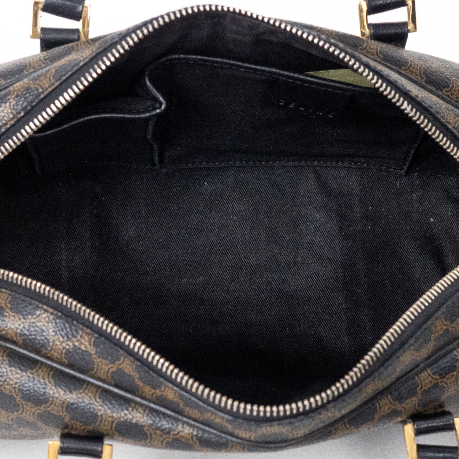 Handbag Vintage Mini Boston Brown Macadam Coated Canvas