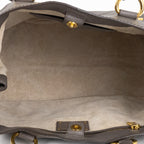 Handbag Front Zip Pocket Convertible Tote Grey Soft Calfskin Leather