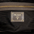 Travel Bag Front Zip Pocket Convertible Tote Grey Vitello Shine Leather