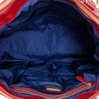 Handbag Large Satchel Red Patent Quilted Leather