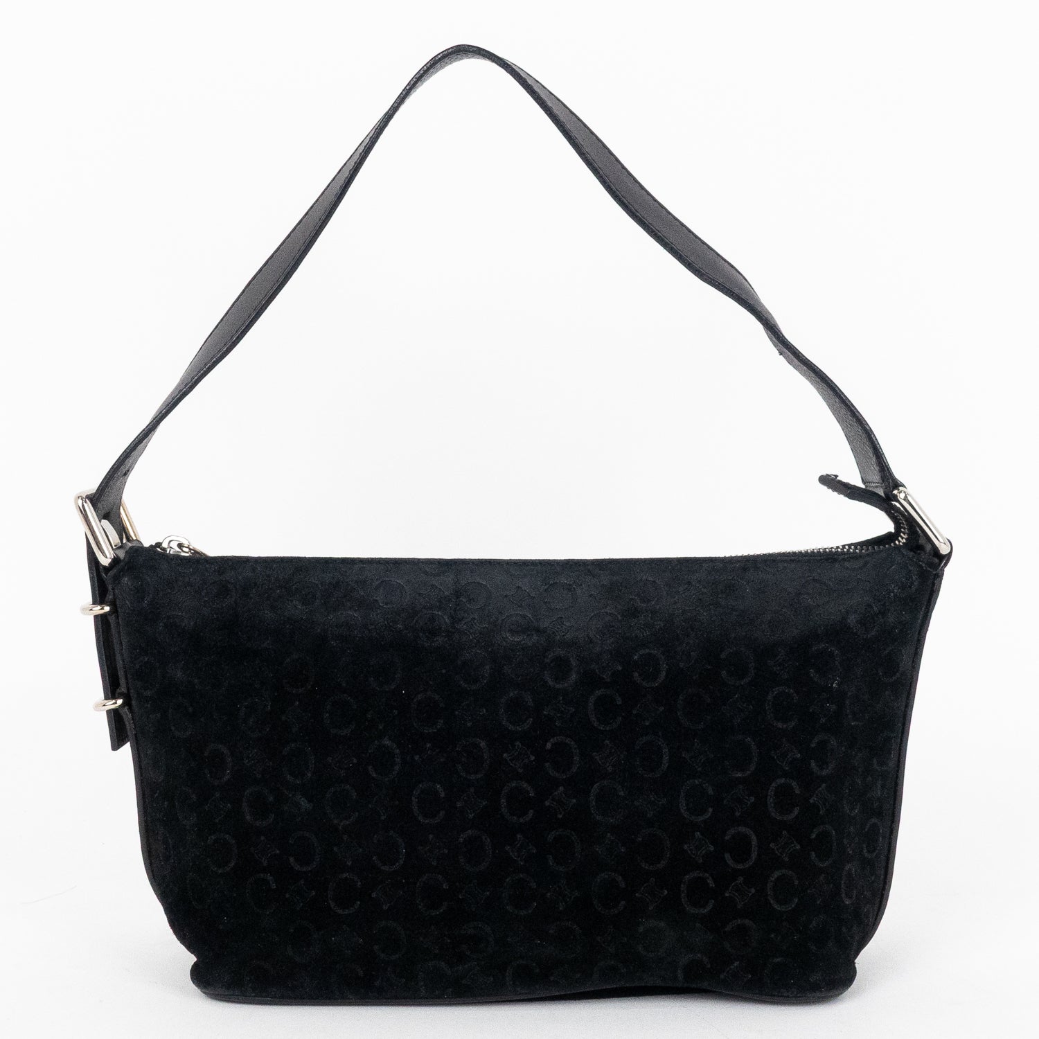 Pouch Vintage Trotter Pochette Black C Monogram Suede Leather