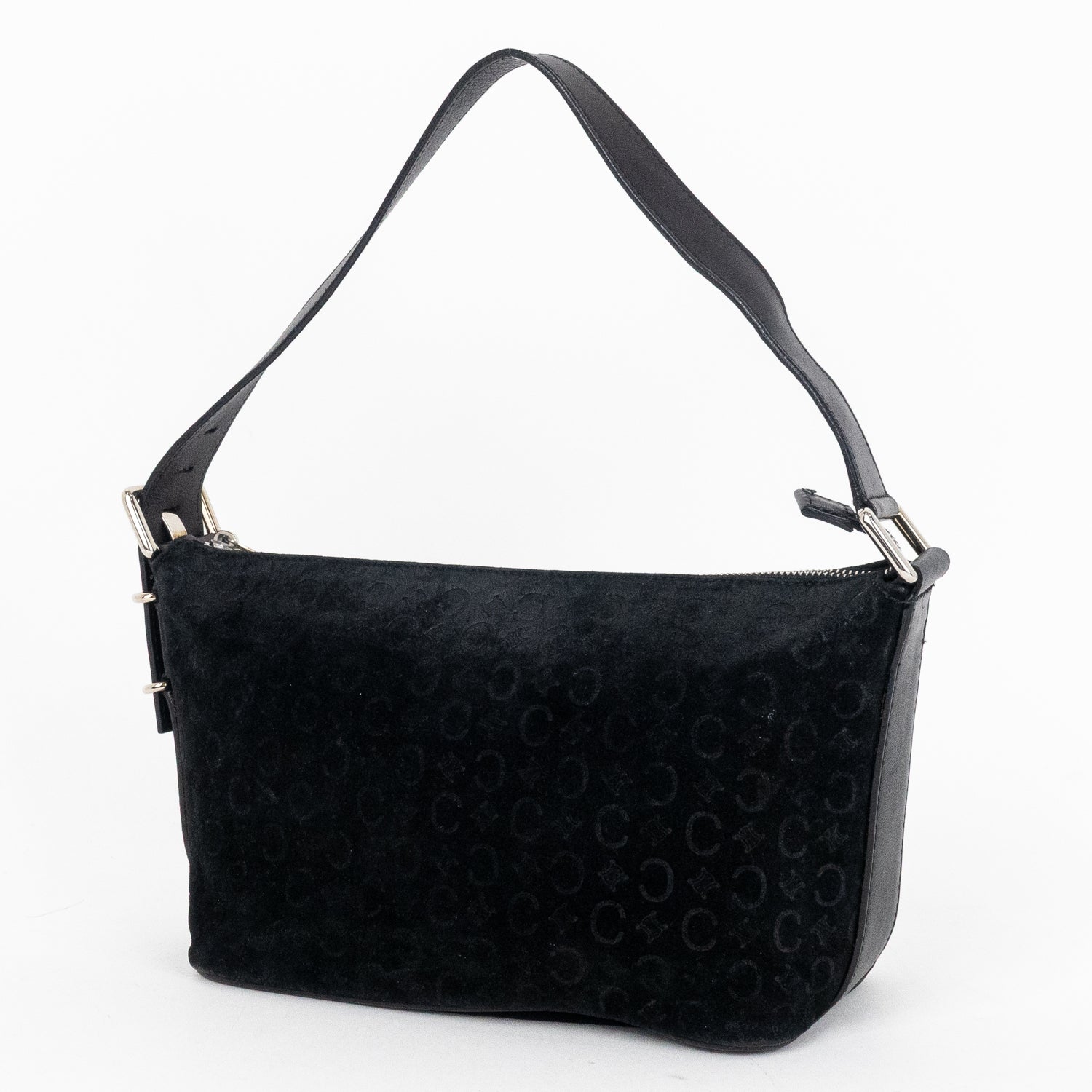 Pouch Vintage Trotter Pochette Black C Monogram Suede Leather