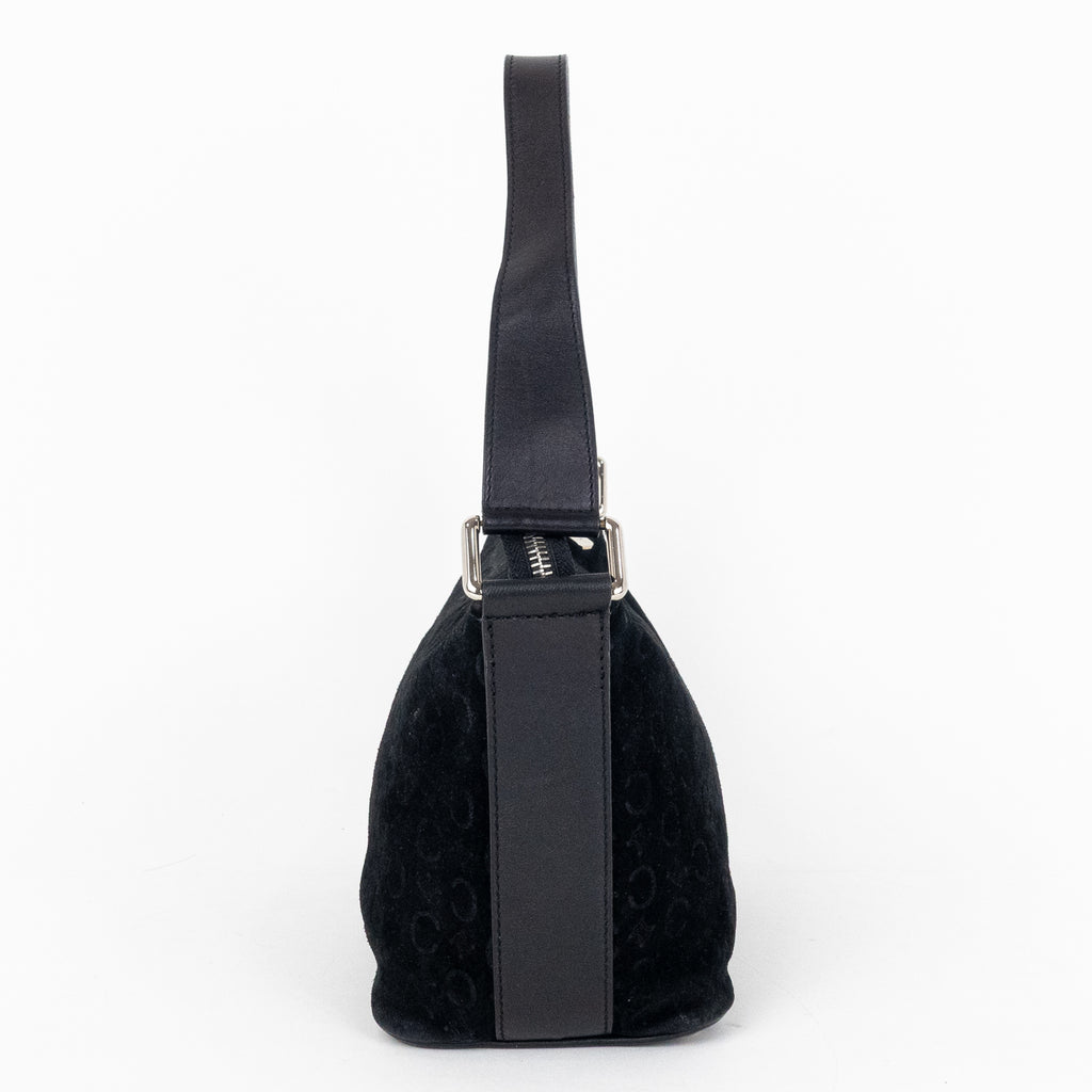 Pouch Vintage Trotter Pochette Black C Monogram Suede Leather