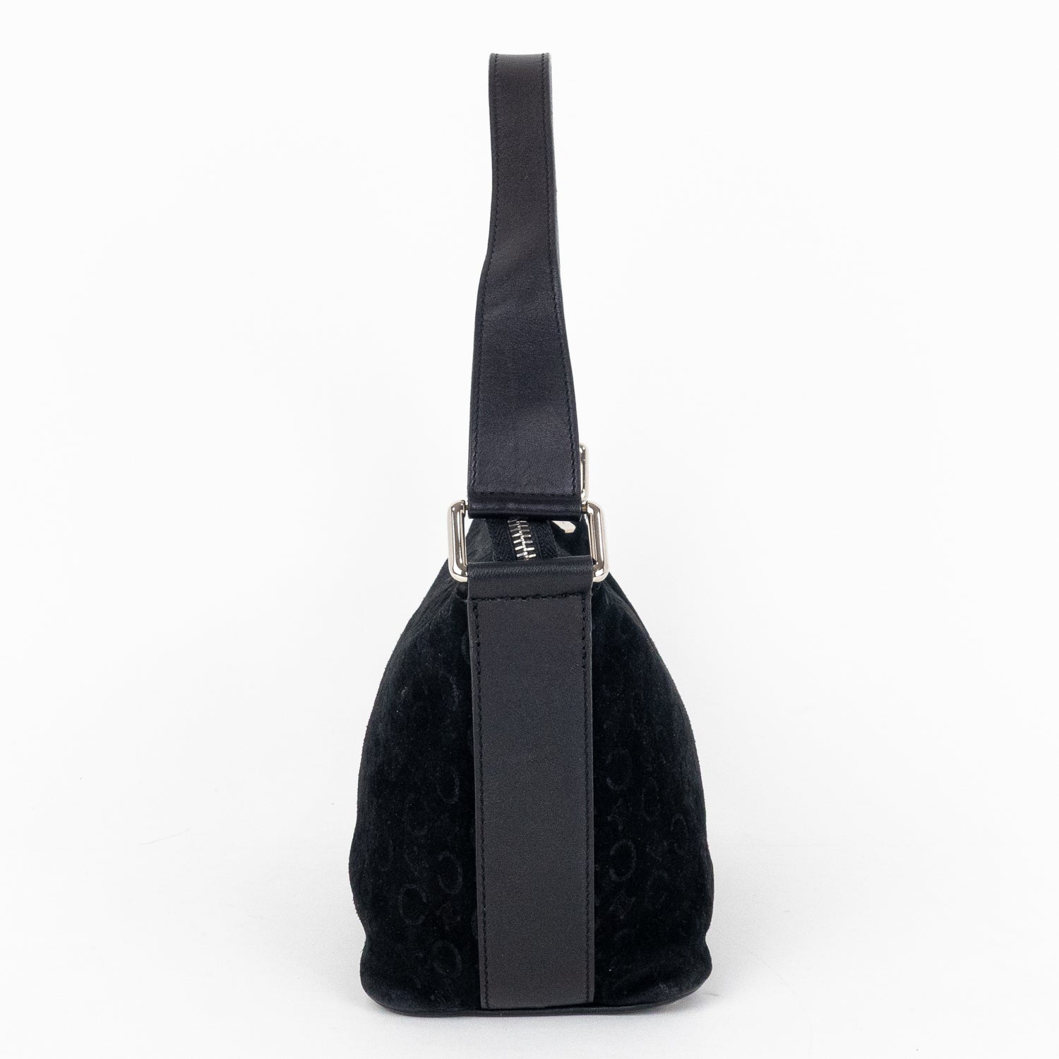 Pouch Vintage Trotter Pochette Black C Monogram Suede Leather