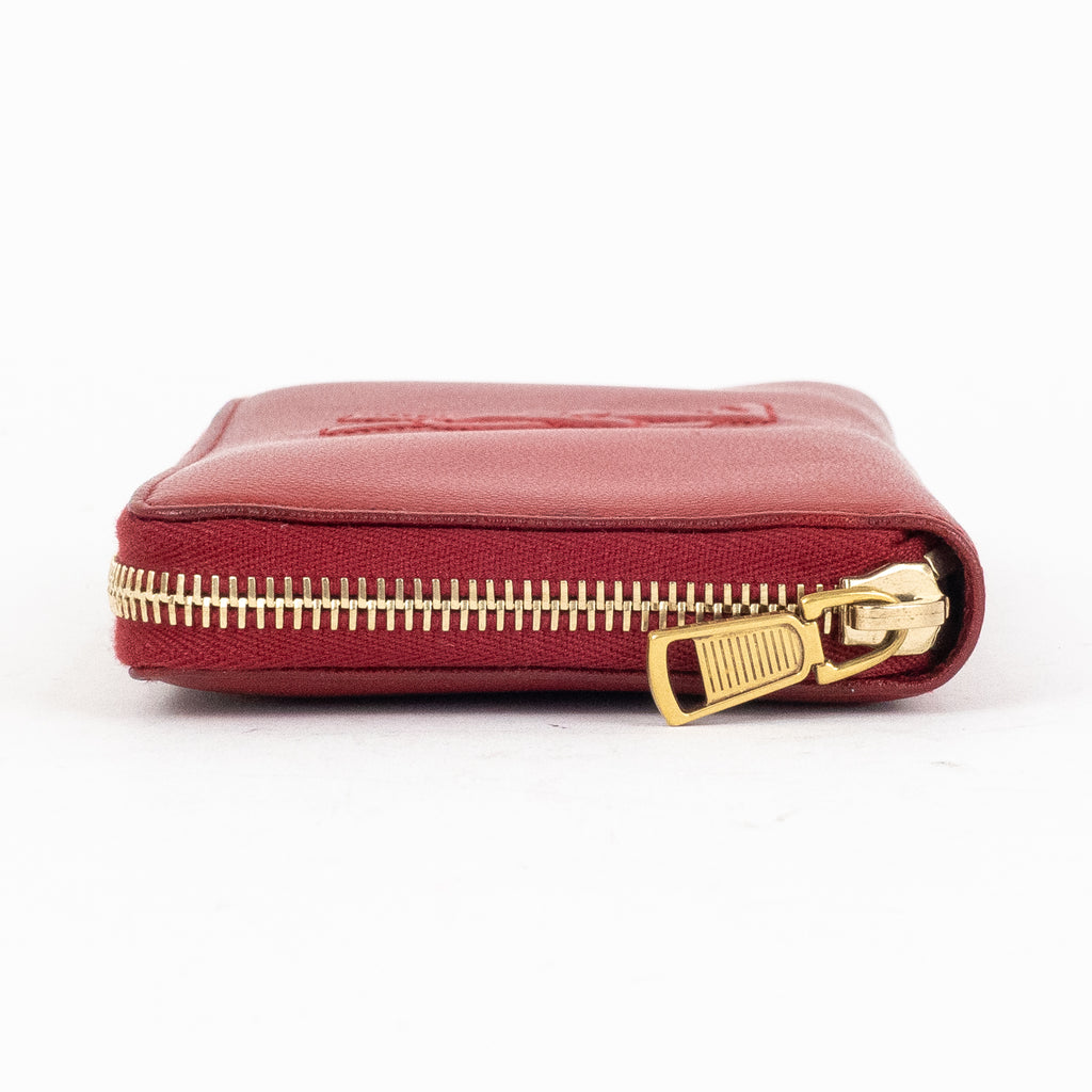 Wallet Zippy Long Wallet Red Small Grain Calfskin Leather