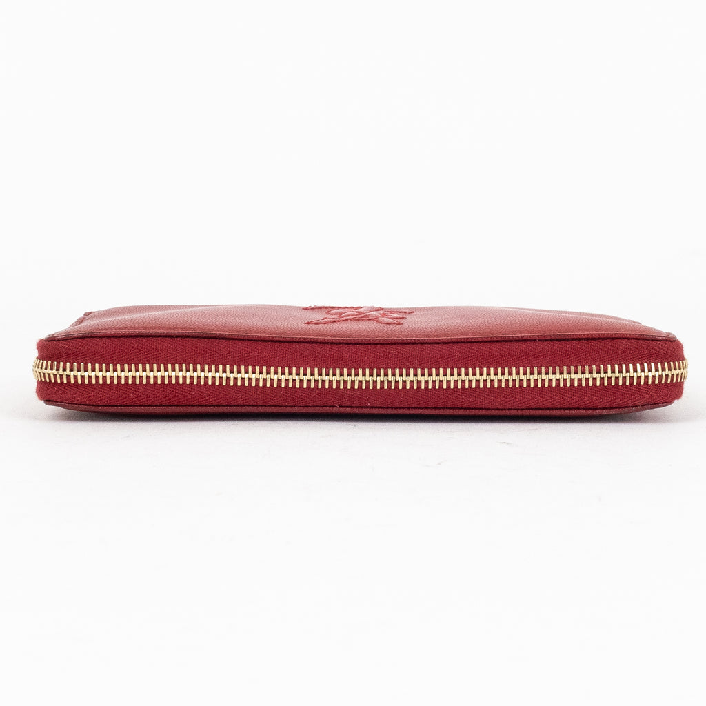 Wallet Zippy Long Wallet Red Small Grain Calfskin Leather