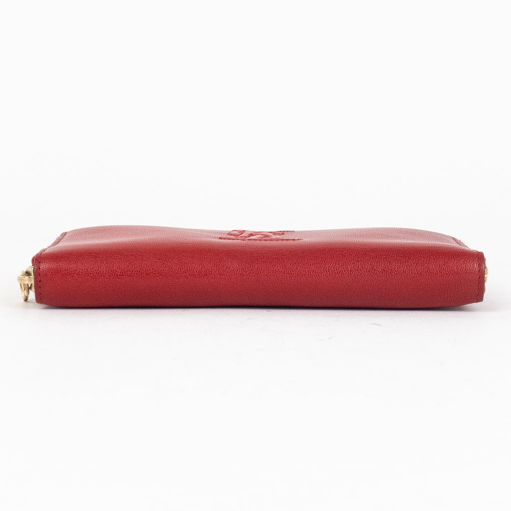 Wallet Zippy Long Wallet Red Small Grain Calfskin Leather