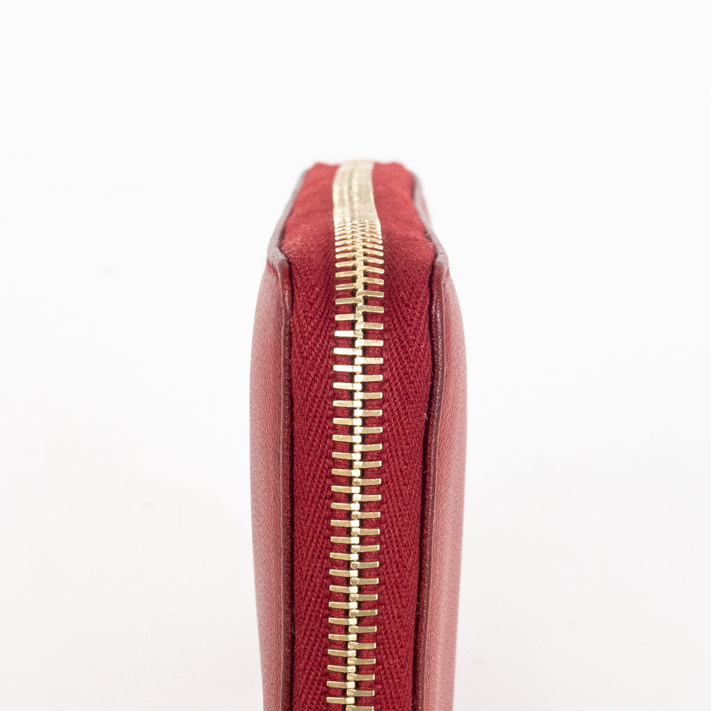 Wallet Zippy Long Wallet Red Small Grain Calfskin Leather