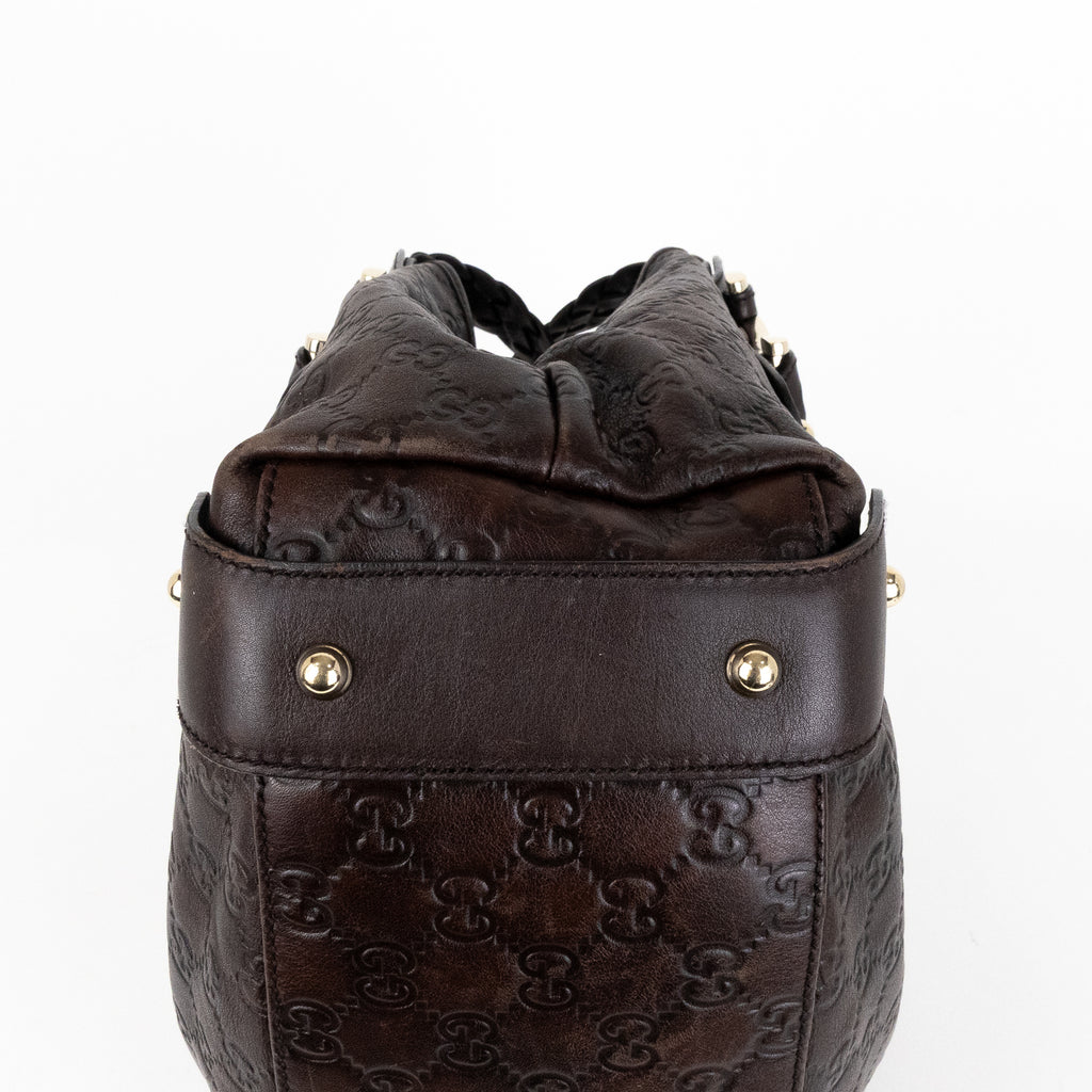 Shoulder Bag Pelham Dark Brown Guccissima Leather