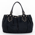 Shoulder Bag Studded Pelham Tote Black Monogrammed Canvas