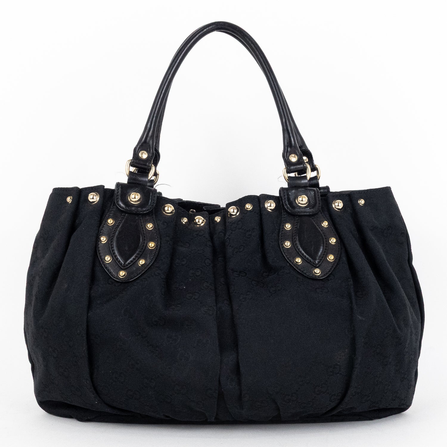 Shoulder Bag Studded Pelham Tote Black Monogrammed Canvas