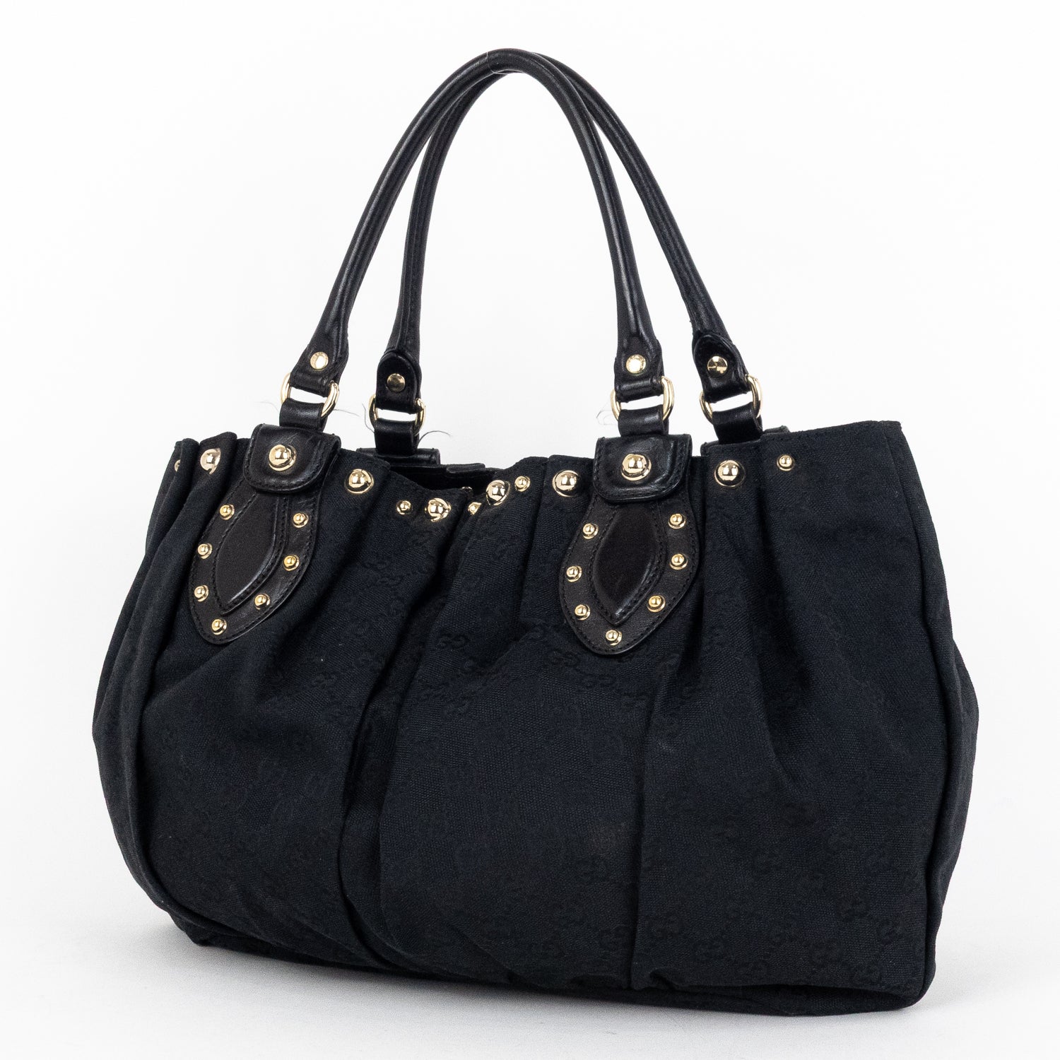 Shoulder Bag Studded Pelham Tote Black Monogrammed Canvas