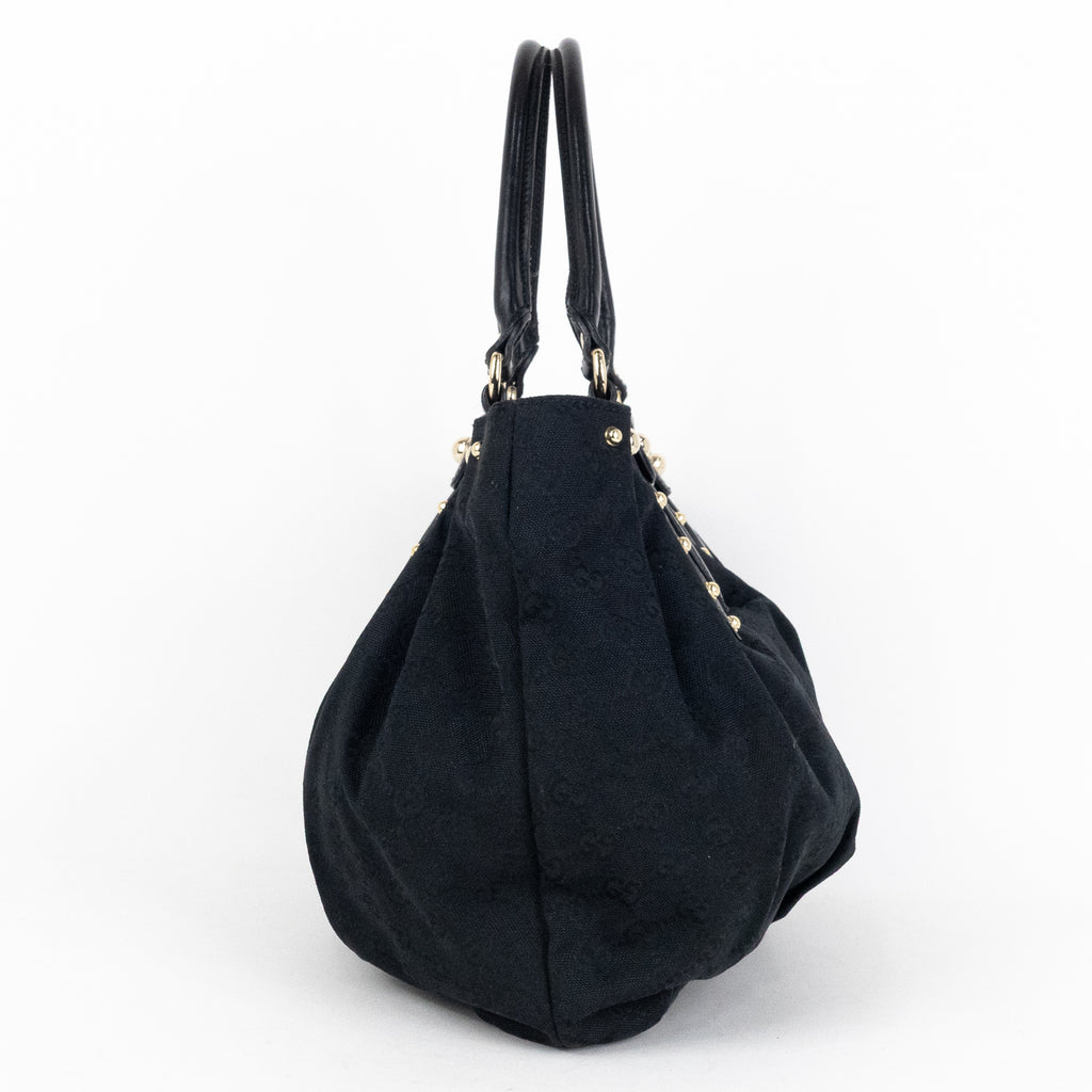 Shoulder Bag Studded Pelham Tote Black Monogrammed Canvas