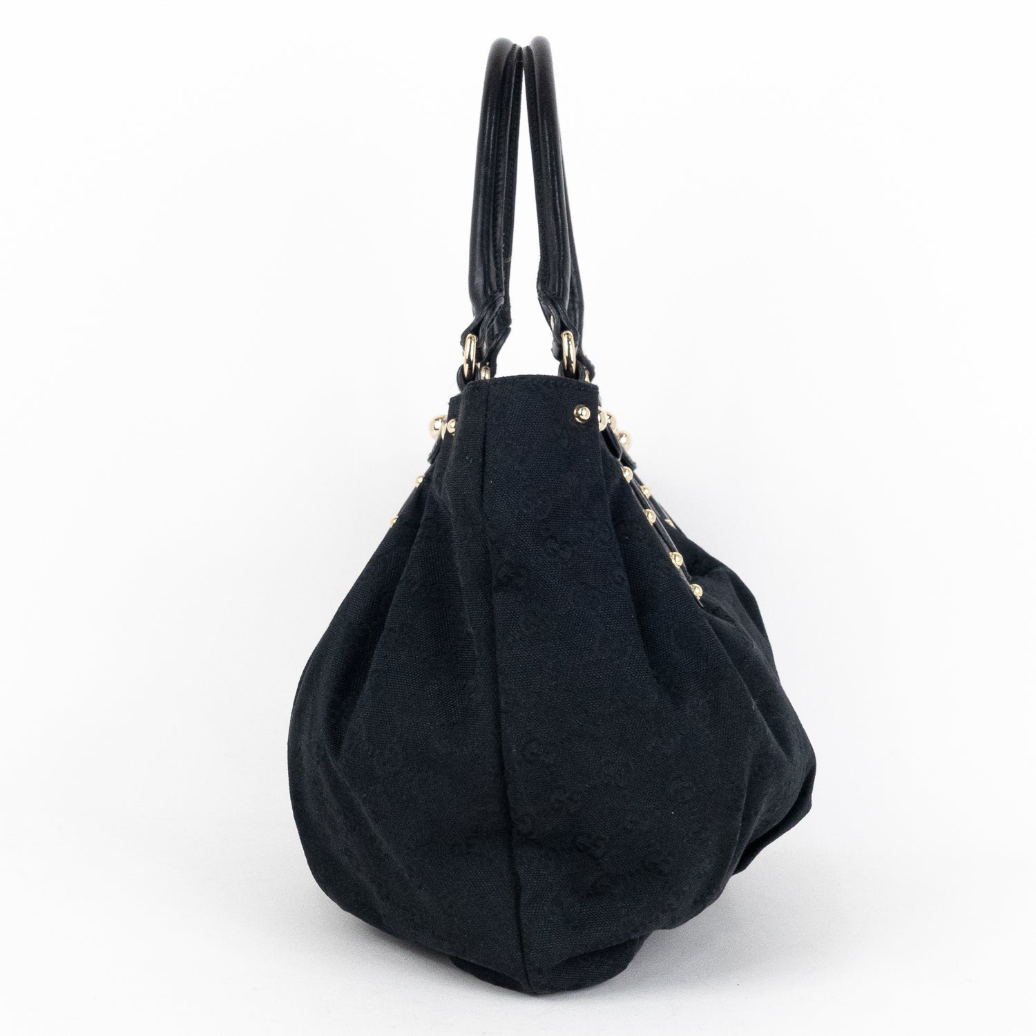 Shoulder Bag Studded Pelham Tote Black Monogrammed Canvas