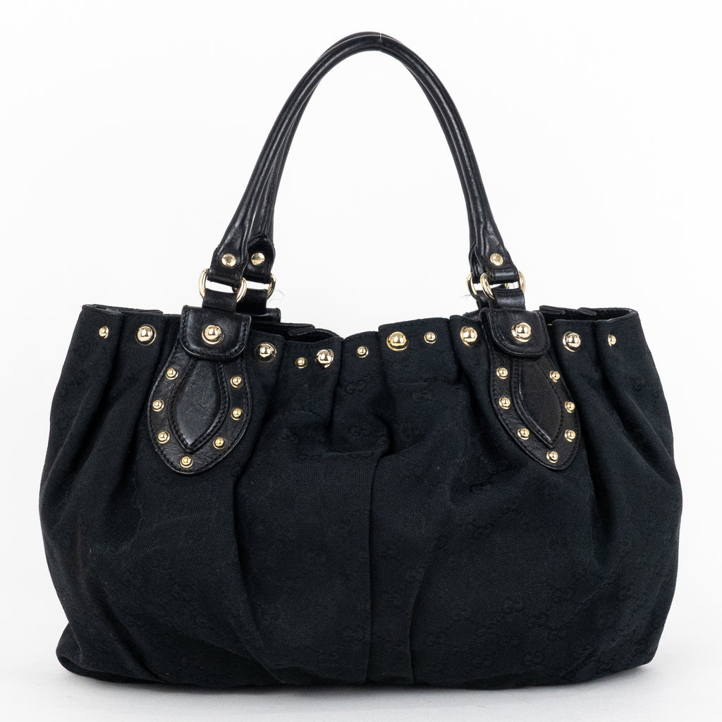 Shoulder Bag Studded Pelham Tote Black Monogrammed Canvas