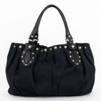 Shoulder Bag Studded Pelham Tote Black Monogrammed Canvas