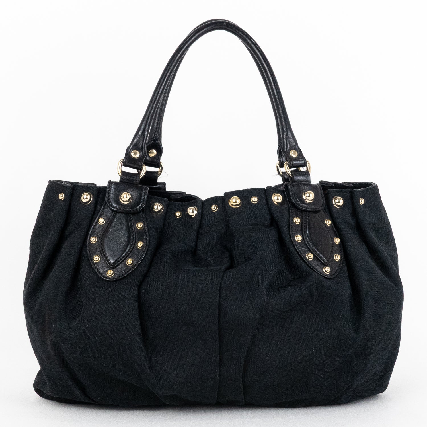 Shoulder Bag Studded Pelham Tote Black Monogrammed Canvas