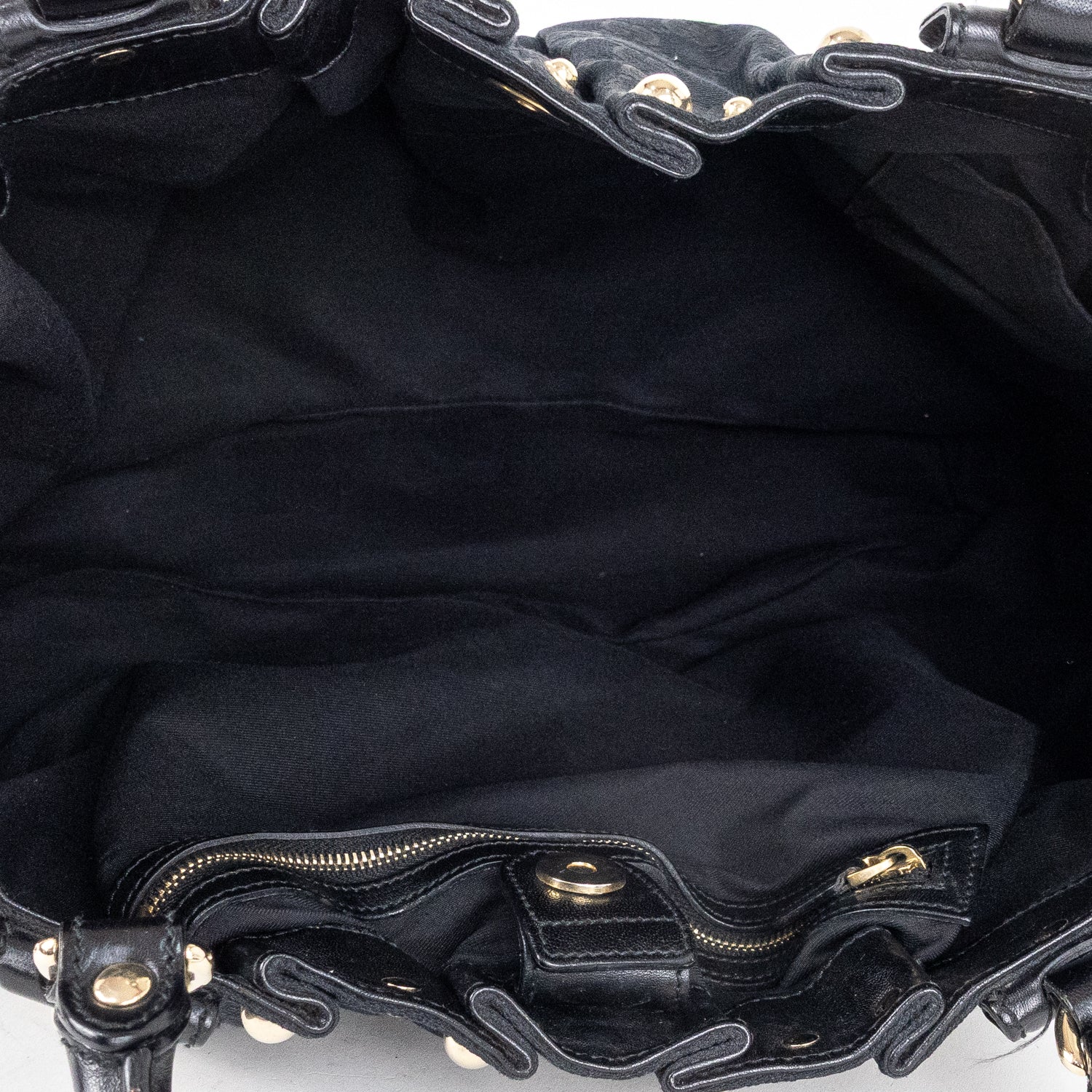Shoulder Bag Studded Pelham Tote Black Monogrammed Canvas