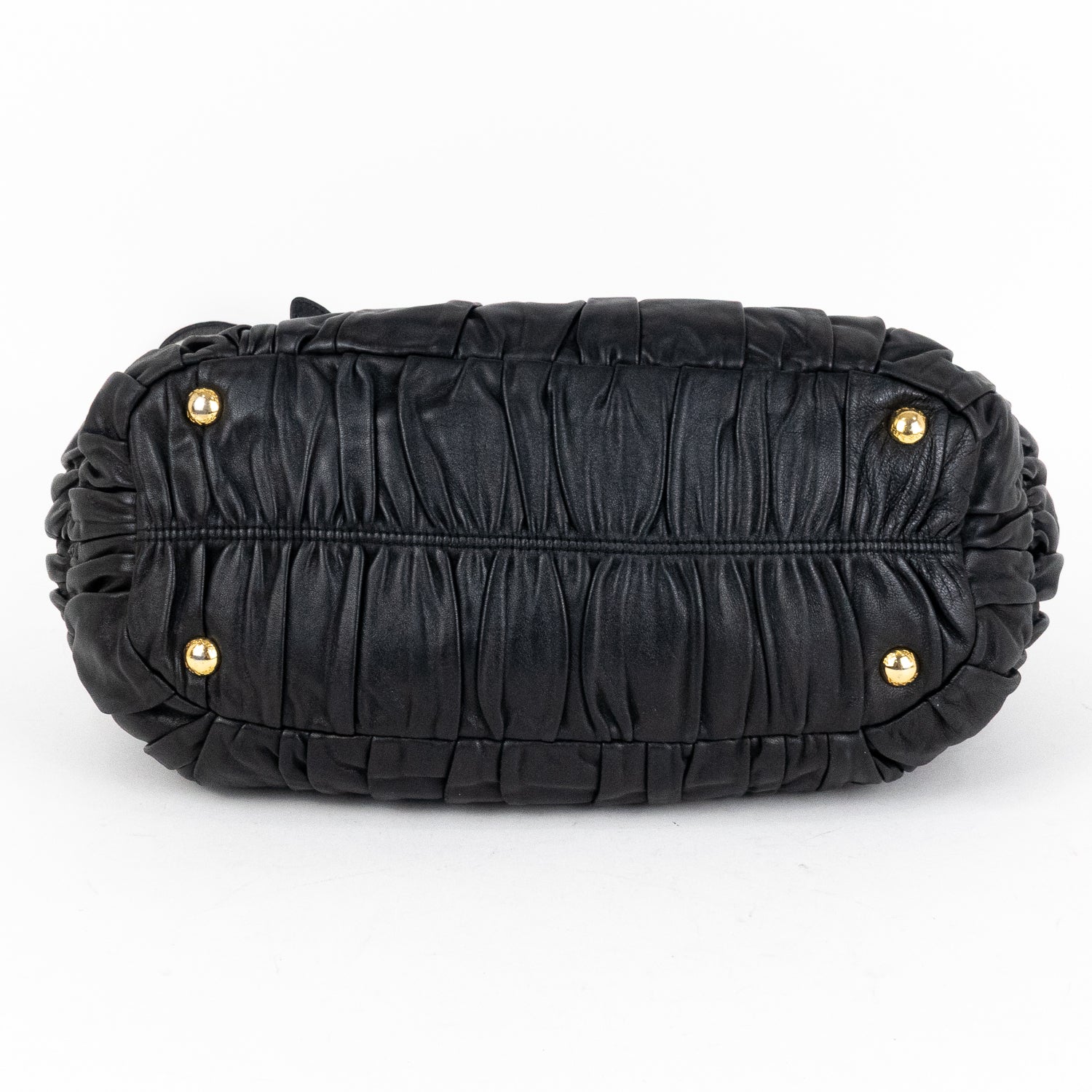 Handbag Crossbody Tote Black Nappa Gaufre Leather