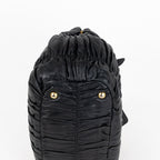 Handbag Crossbody Tote Black Nappa Gaufre Leather