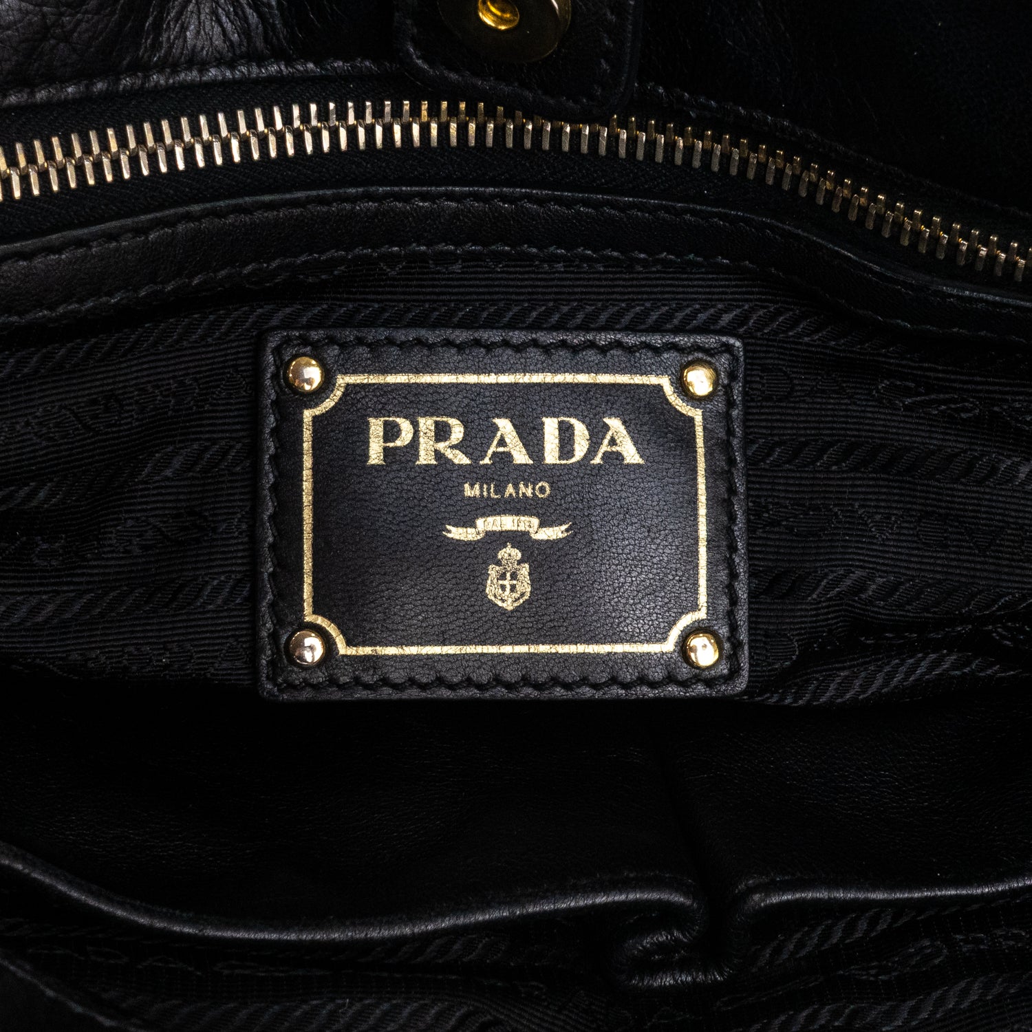 Handbag Crossbody Tote Black Nappa Gaufre Leather