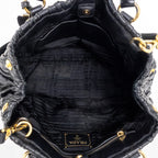 Handbag Crossbody Tote Black Nappa Gaufre Leather
