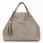 Handbag Soho Hobo Grey Calfskin Grained Leather