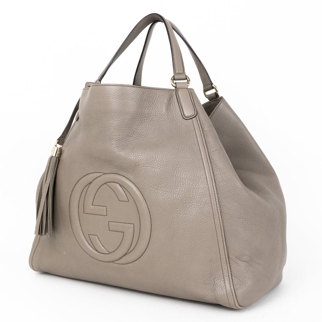 Handbag Soho Hobo Grey Calfskin Grained Leather