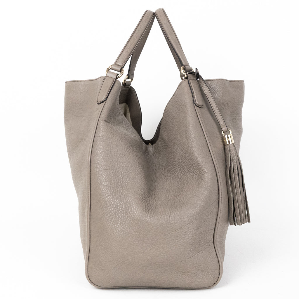 Handbag Soho Hobo Grey Calfskin Grained Leather
