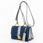 Shoulder Bag Madras Denim Blue Denim Canvas