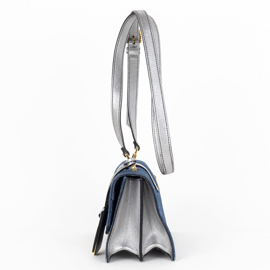 Shoulder Bag Madras Denim Blue Denim Canvas