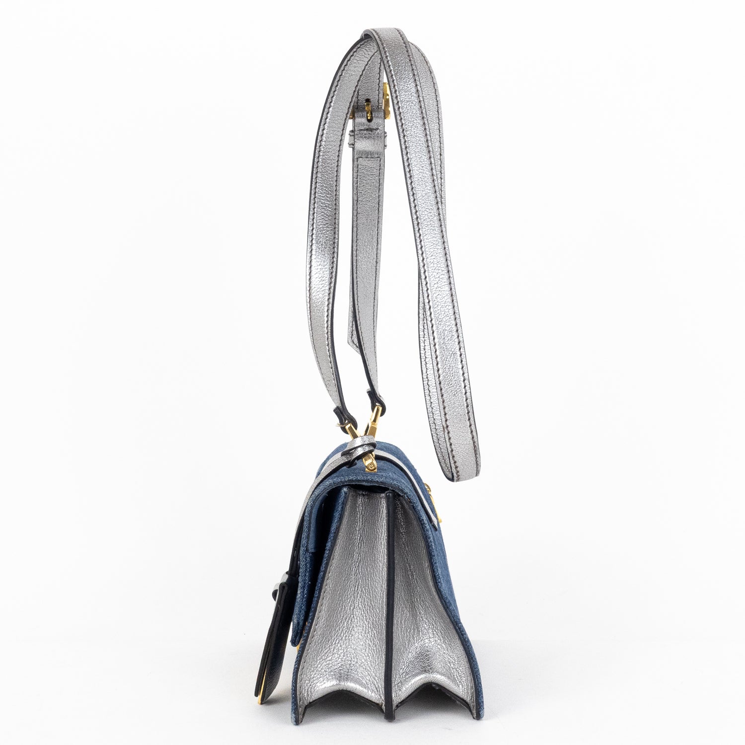 Shoulder Bag Madras Denim Blue Denim Canvas
