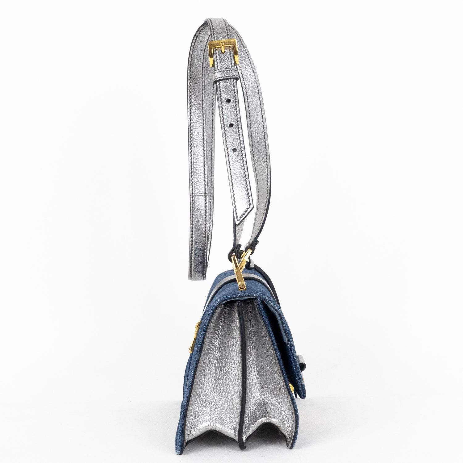 Shoulder Bag Madras Denim Blue Denim Canvas