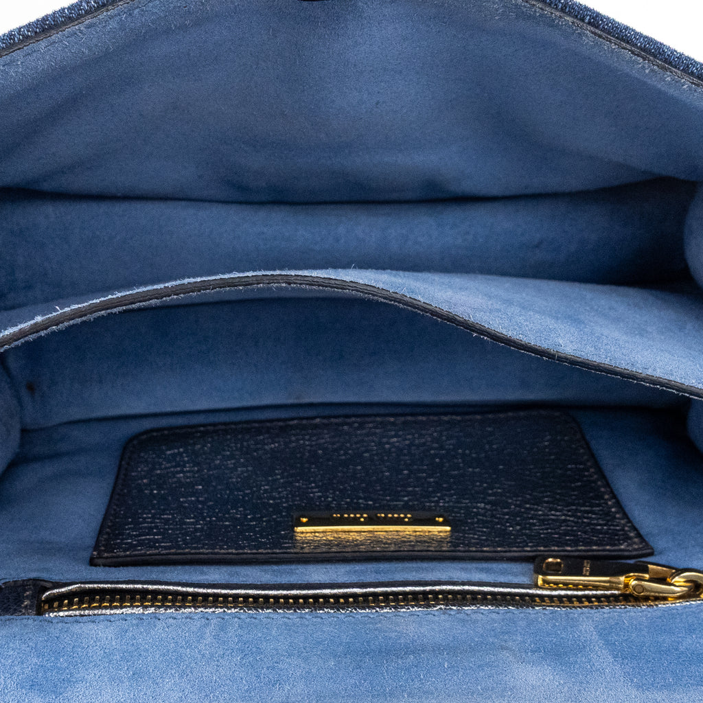 Shoulder Bag Madras Denim Blue Denim Canvas