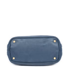 Shoulder Bag Open Shopping Tote Dark Blue Calfskin Grained Leather
