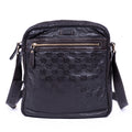 Shoulder Bag Front Zip Messenger Black Guccissima Leather