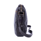 Shoulder Bag Front Zip Messenger Black Guccissima Leather
