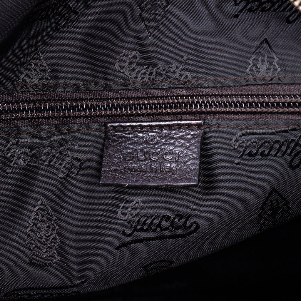 Shoulder Bag Front Zip Messenger Black Guccissima Leather
